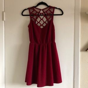 Red Backless Cocktail Dress